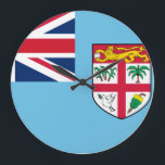 Fiji Flag Large Clock<br><div class="desc">Customisable World Flag Products - Please feel free to add your own text.</div>