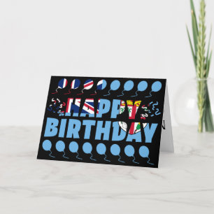 Fiji Flag Patriotic Birthday Card