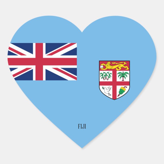 Fiji Flag Splendid Patriotic Heart Sticker (Front)