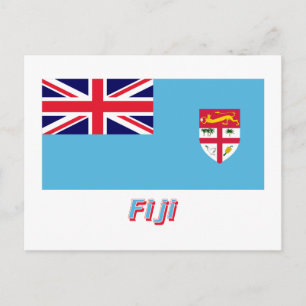 Fiji Flag with Name Postcard