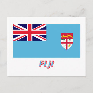 Fiji Flag with Name Postcard