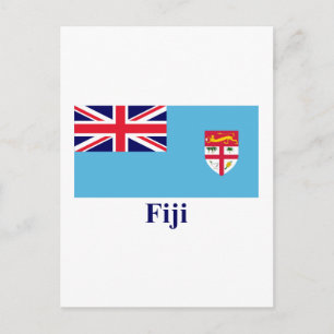 Fiji Flag with Name Postcard