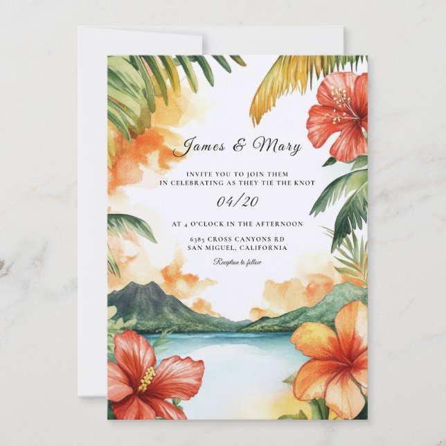 Fiji Island Destination Wedding Invitation (Front)