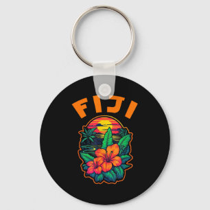 Fiji Islands Pacific Ocean Trocal Flowers Beach Va Key Ring