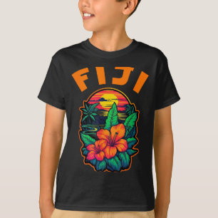 Fiji Islands Pacific Ocean Trocal Flowers Beach Va T-Shirt