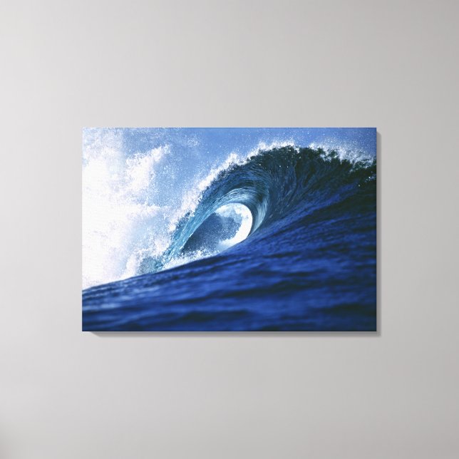 Fiji Islands, Tavarua, Cloudbreak. A wave Canvas Print (Front)