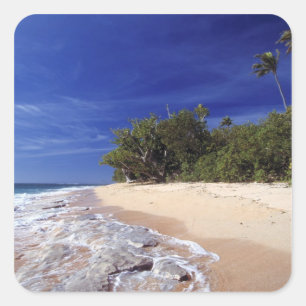 Fiji Islands, Tavarua. This beach on Tavarua, Square Sticker