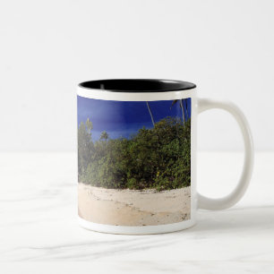 Fiji Islands, Tavarua. This beach on Tavarua, Two-Tone Coffee Mug