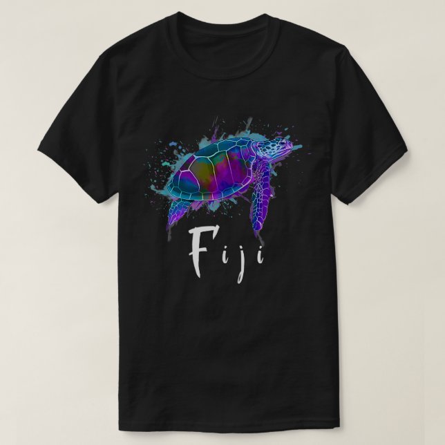 Fiji Islands Watercolor Turtle Fiji Souvenir  T-Shirt (Design Front)
