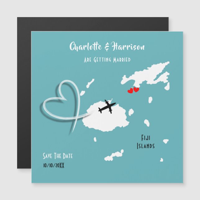 Fiji Islands Wedding Destination Save The Date Magnetic Invitation (Front/Back)