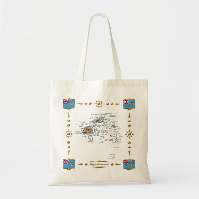 Fiji Map + Flags Bag (Front)