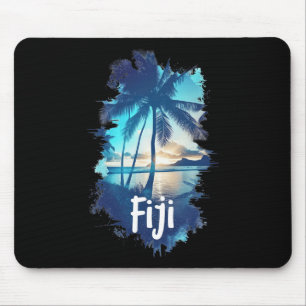 Fiji Palm Trees Beach Sunset Vacation Souvenir For Mouse Pad