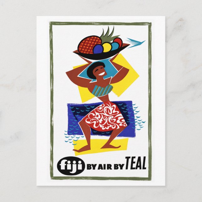 Fiji Poster Restored Postcard (Front)