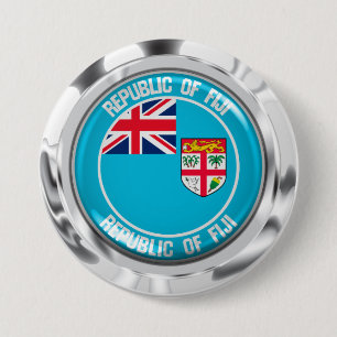 Fiji Round Emblem 7.5 Cm Round Badge
