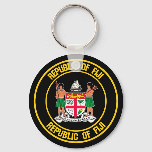 Fiji Round Emblem Key Ring (Front)
