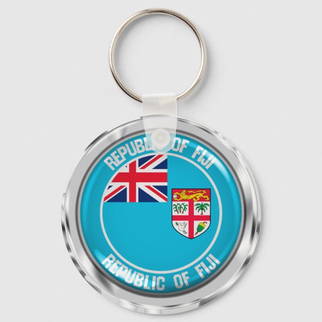 Fiji Round Emblem Key Ring (Front)