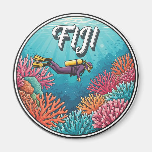 Fiji Scuba Diver Diving Magnet