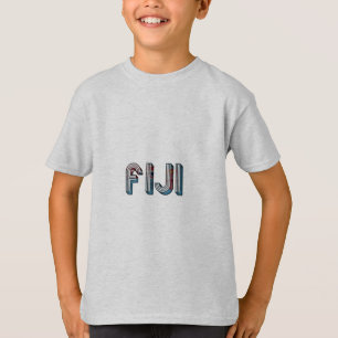 Fiji South Pacific Country Flag Typography T-Shirt