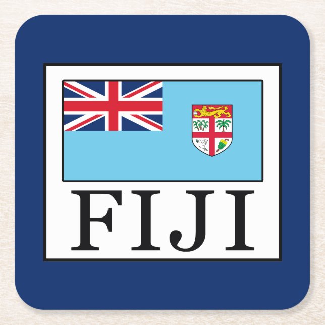 Fiji Square Paper Coaster (Front)