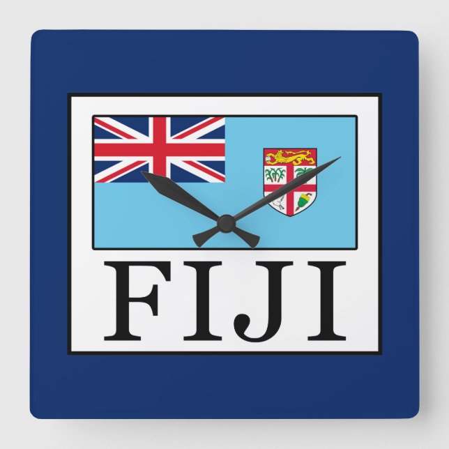 Fiji Square Wall Clock (Front)