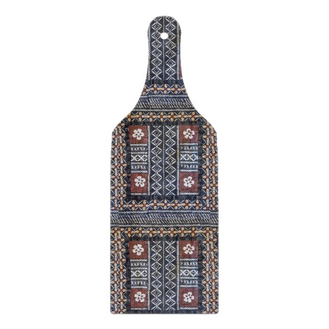 Fiji Tapa Barkcloth Print Cutting Board (Front)