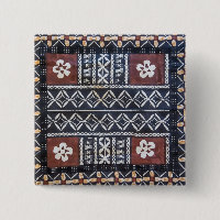 Fiji Tapa Cloth Print Button