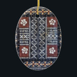 Fiji Tapa Cloth Print Ornament<br><div class="desc">fiji, island, tropical, tapa, barkcloth, pattern, tribal, exotic, fijian, flower, masi, south pacific</div>