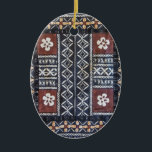 Fiji Tapa Cloth Print Ornament<br><div class="desc">fiji, island, tropical, tapa, barkcloth, pattern, tribal, exotic, fijian, flower, masi, south pacific</div>