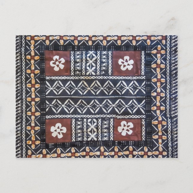 Fiji Tapa Cloth Print Postcard (Front)