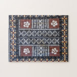 Fiji Tapa Cloth Print Puzzle<br><div class="desc">fiji, island, tropical, tapa, barkcloth, pattern, tribal, exotic, fijian, flower, masi, south pacific</div>