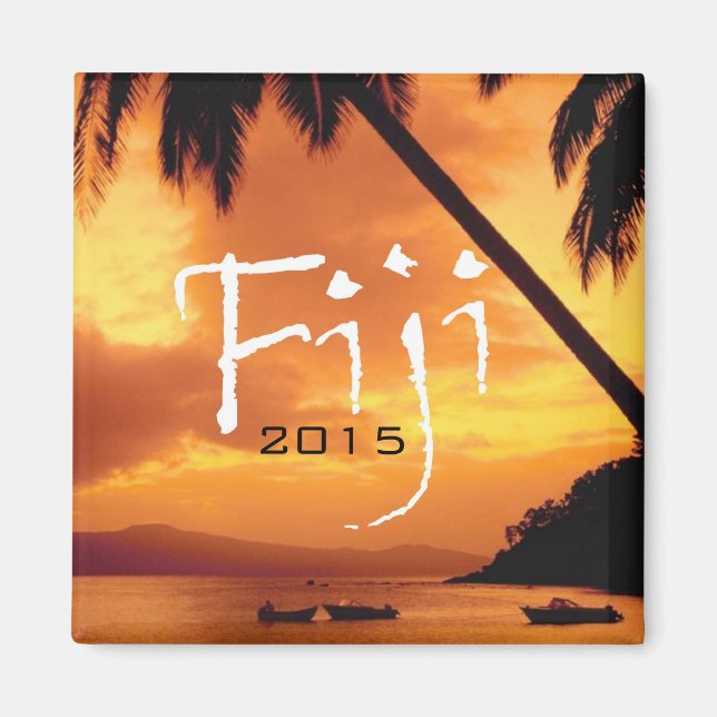 Fiji Travel Souvenir Fridge Magnet Change Year (Front)