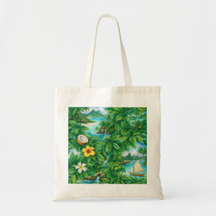 Fiji Tropical Island Watercolor Tote Bag
