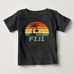 Fiji Vintage Palm Trees Summer Beach Baby T-Shirt