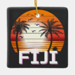 Fiji Vintage Palm Trees Summer Beach Ceramic Ornament<br><div class="desc">Amazing Vintage Fiji design for beach lovers in summer.</div>