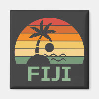 Fiji Vintage Palm Trees Summer Beach