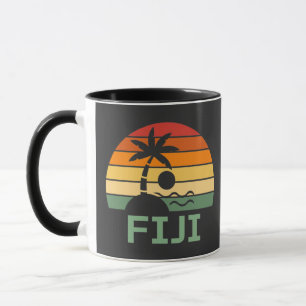 Fiji Vintage Palm Trees Summer Beach Mug