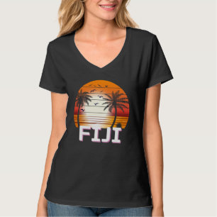 Fiji Vintage Palm Trees Summer Beach T-Shirt