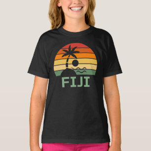 Fiji Vintage Palm Trees Summer Beach T-Shirt