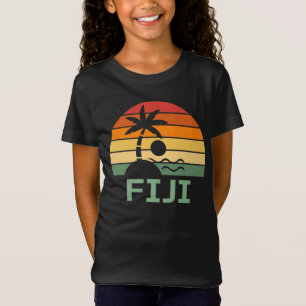 Fiji Vintage Palm Trees Summer Beach T-Shirt