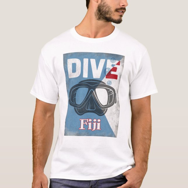 Fiji Vintage Scuba Diving Mask T-Shirt (Front)