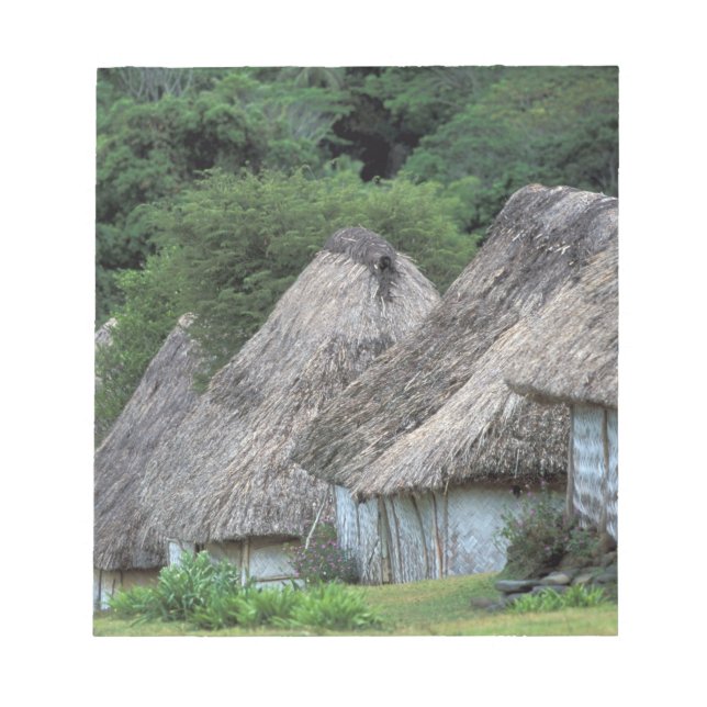 Fiji, Viti, Traditional hut houses. Notepad (Front)