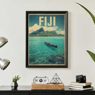Fiji Waters – Retro Ocean Escape Travel Poster
