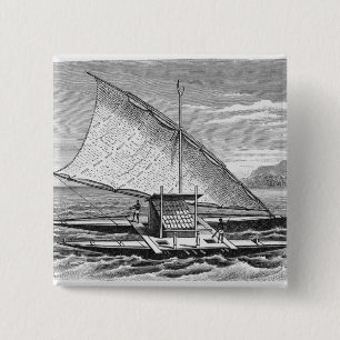 Fijian double canoe from The History of 15 Cm Square Badge