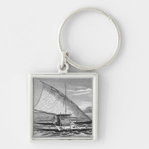 Fijian double canoe from The History of Key Ring