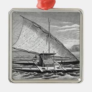 Fijian double canoe from The History of Metal Tree Decoration