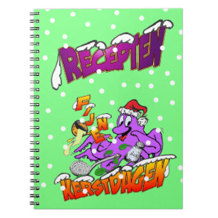 Fijne Kerstdagen Octopus Kok Recepten Notitieboek Spiral Notebook