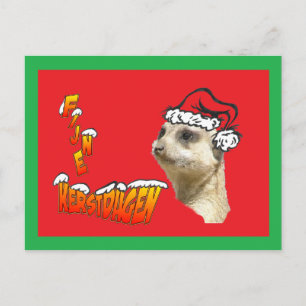 Fijne Kerstdagen Stokstaartje Kerstman Briefkaart Postcard