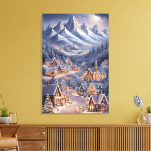 Fijne Kerstfeest Winter Wonderland Greeting Card Canvas Print