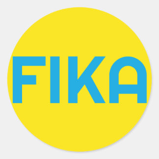 FIKA Bold Yellow and Blue Classic Round Sticker