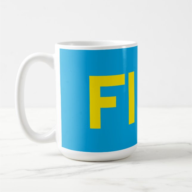 FIKA Bold Yellow and Blue Coffee Mug (Left)